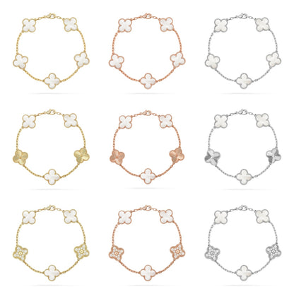 [Rosla]CLOVER WHITE PEARL MOP 5 MOTIF BRACELET COLLECTION