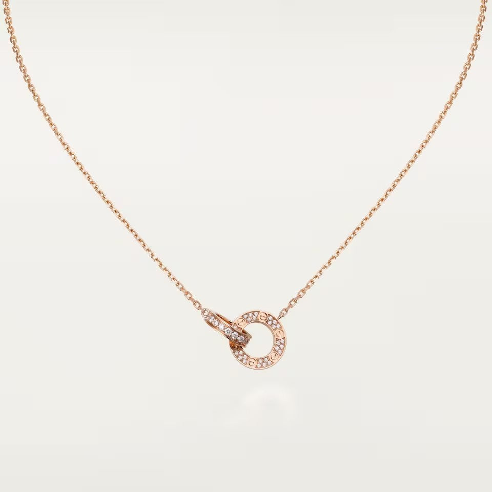 [Rosla]LOVE  FULL DIAMOND PENDANT NECKLACE