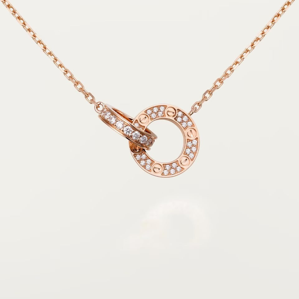 [Rosla]LOVE  FULL DIAMOND PENDANT NECKLACE