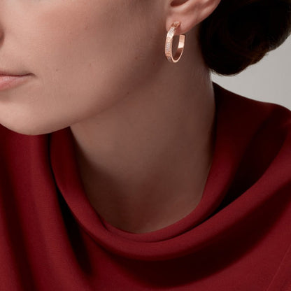 [Rosla]LOVE EARRINGS 3.6MM DIAMOND PAVED