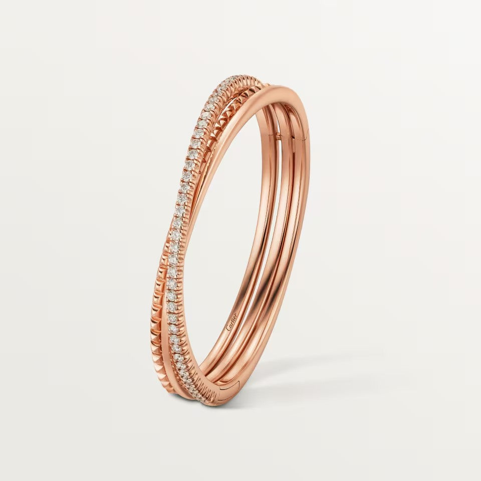 [Rosla]ETINCELLE HALF-PAVED DIAMOND BRACELET