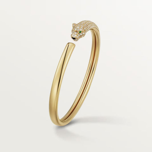 [Rosla]PANTHERE HALF DIAMOND OPEN BRACELET