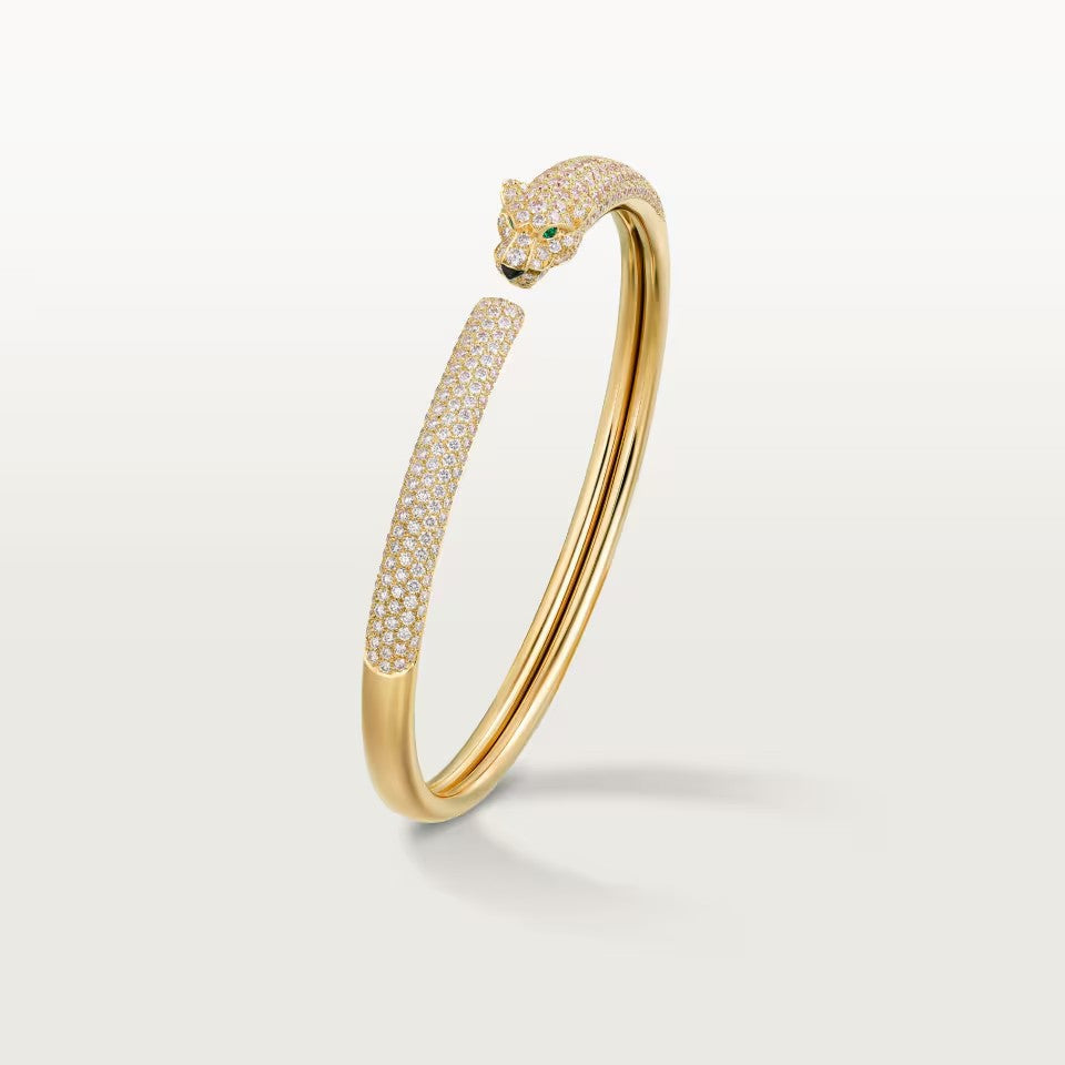 [Rosla]PANTHERE FULL DIAMOND OPEN BRACELET