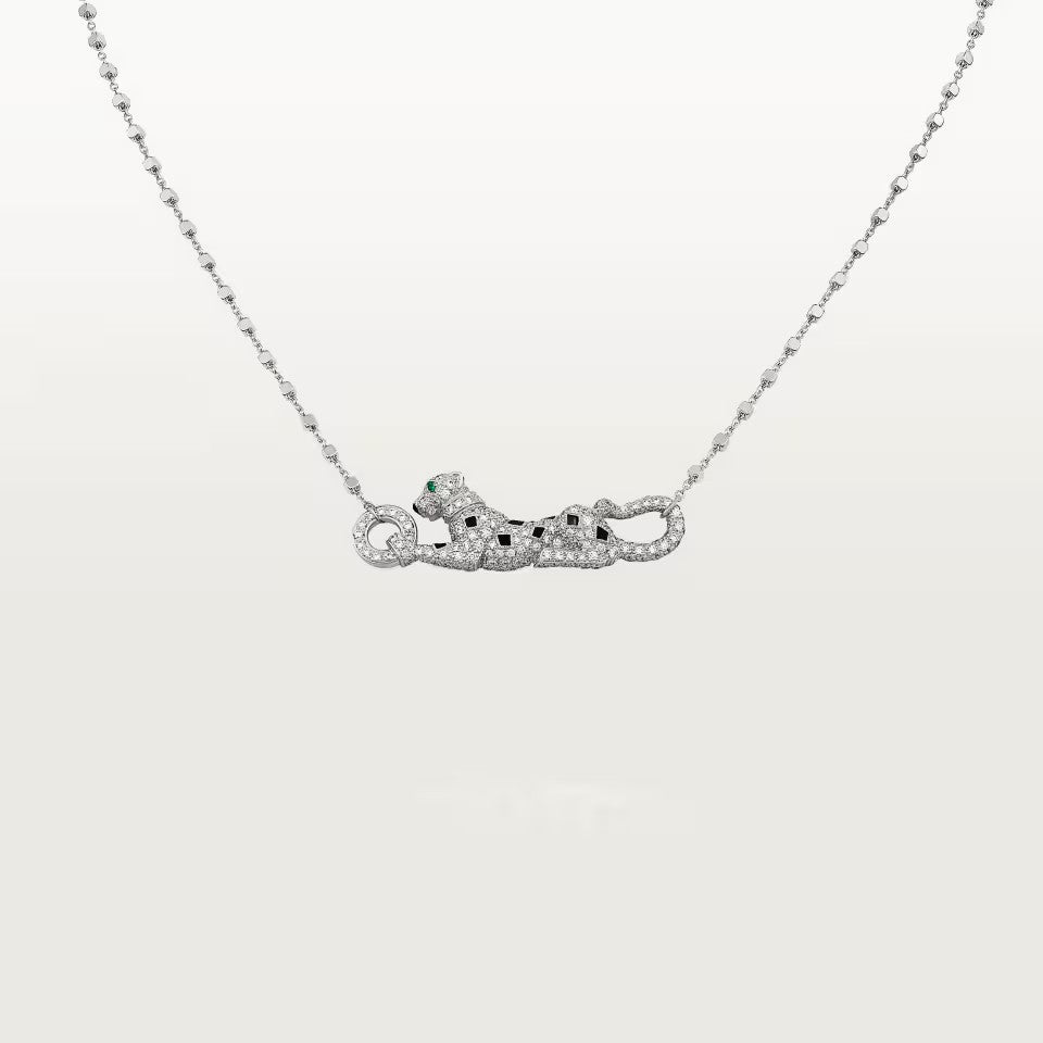 [Rosla]PANTHERE PAVED DIAMOND NECKLACE