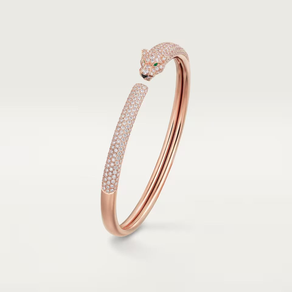 [Rosla]PANTHERE FULL DIAMOND OPEN BRACELET