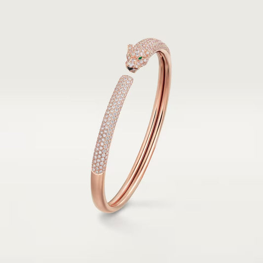 [Rosla]PANTHERE FULL DIAMOND OPEN BRACELET