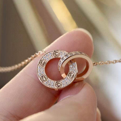 [Rosla]LOVE  FULL DIAMOND PENDANT NECKLACE