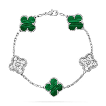 [Rosla] CLOVER 5 MOTIF MALACHITE BRACELET COLLECTION
