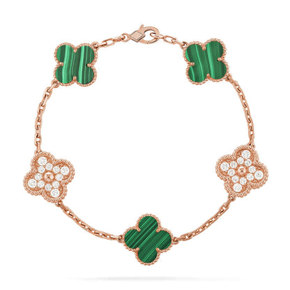 [Rosla] CLOVER 5 MOTIF MALACHITE BRACELET COLLECTION