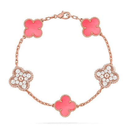 [Rosla] CLOVER 5 MOTIFS  PINK MOP BRACELET COLLECTION