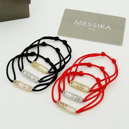[Rosla]Messika Care(s) pink cord pavé bracelet