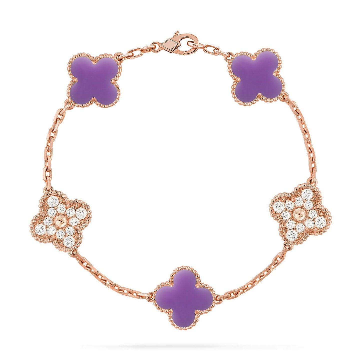 [Rosla]CLOVER 5 MOTIF LIGHT PURPLE BRACELET COLLECTION