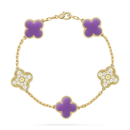 [Rosla]CLOVER 5 MOTIF LIGHT PURPLE BRACELET COLLECTION