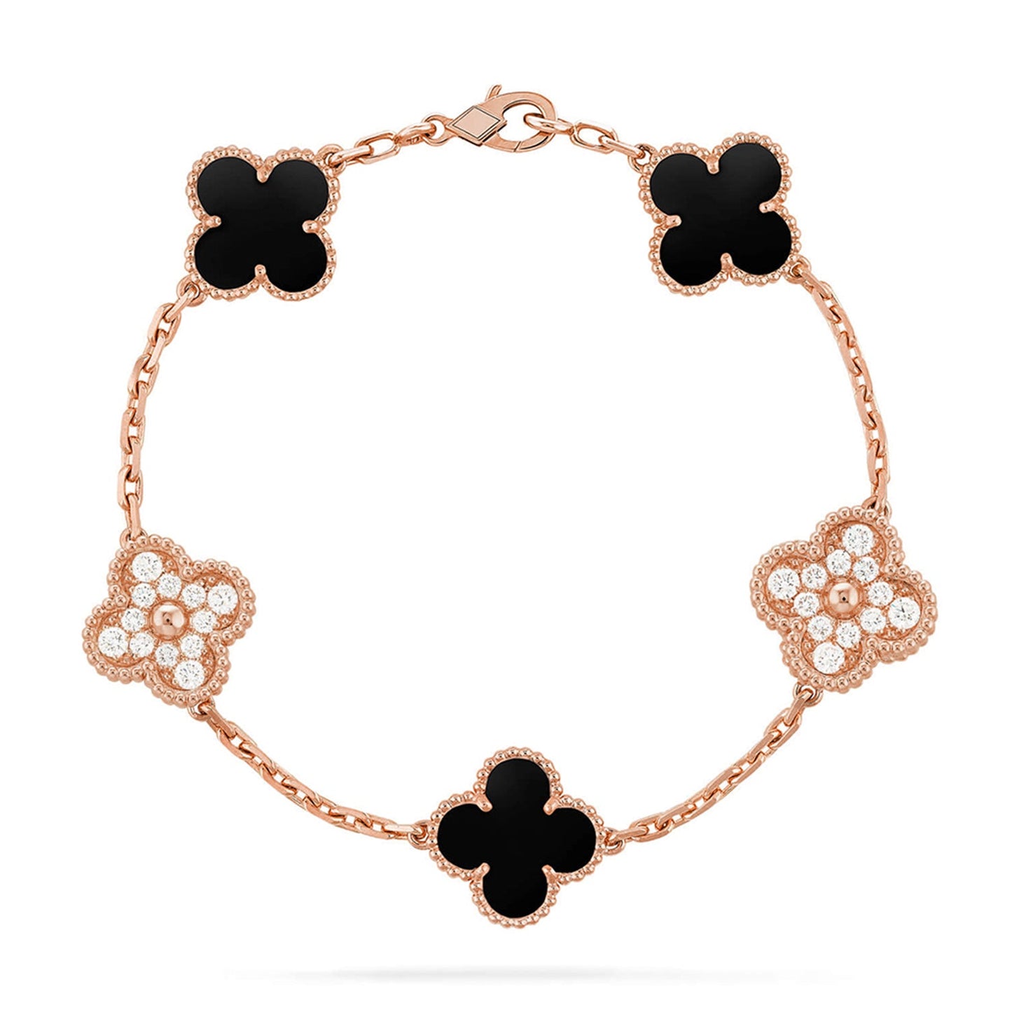[Rosla] CLOVER 5 MOTIF ONYXS BRACELET COLLECTION
