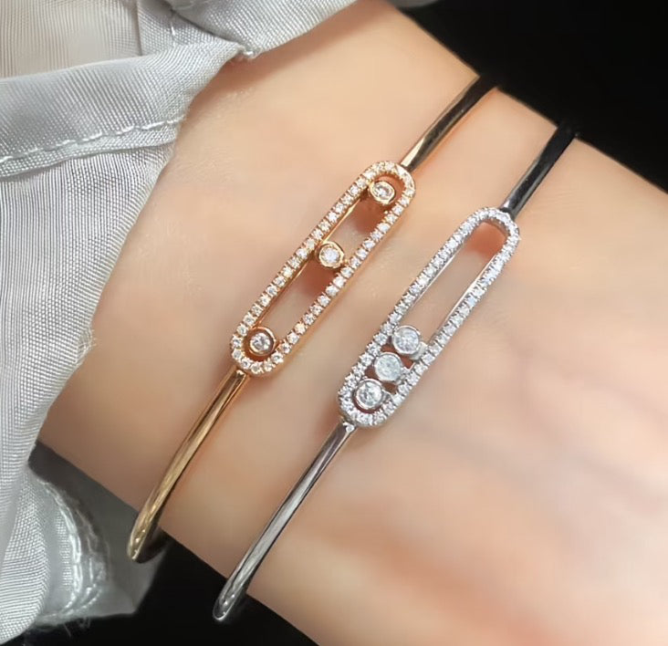 [Rosla]Move Pavé Diamond Bangle Bracelet M