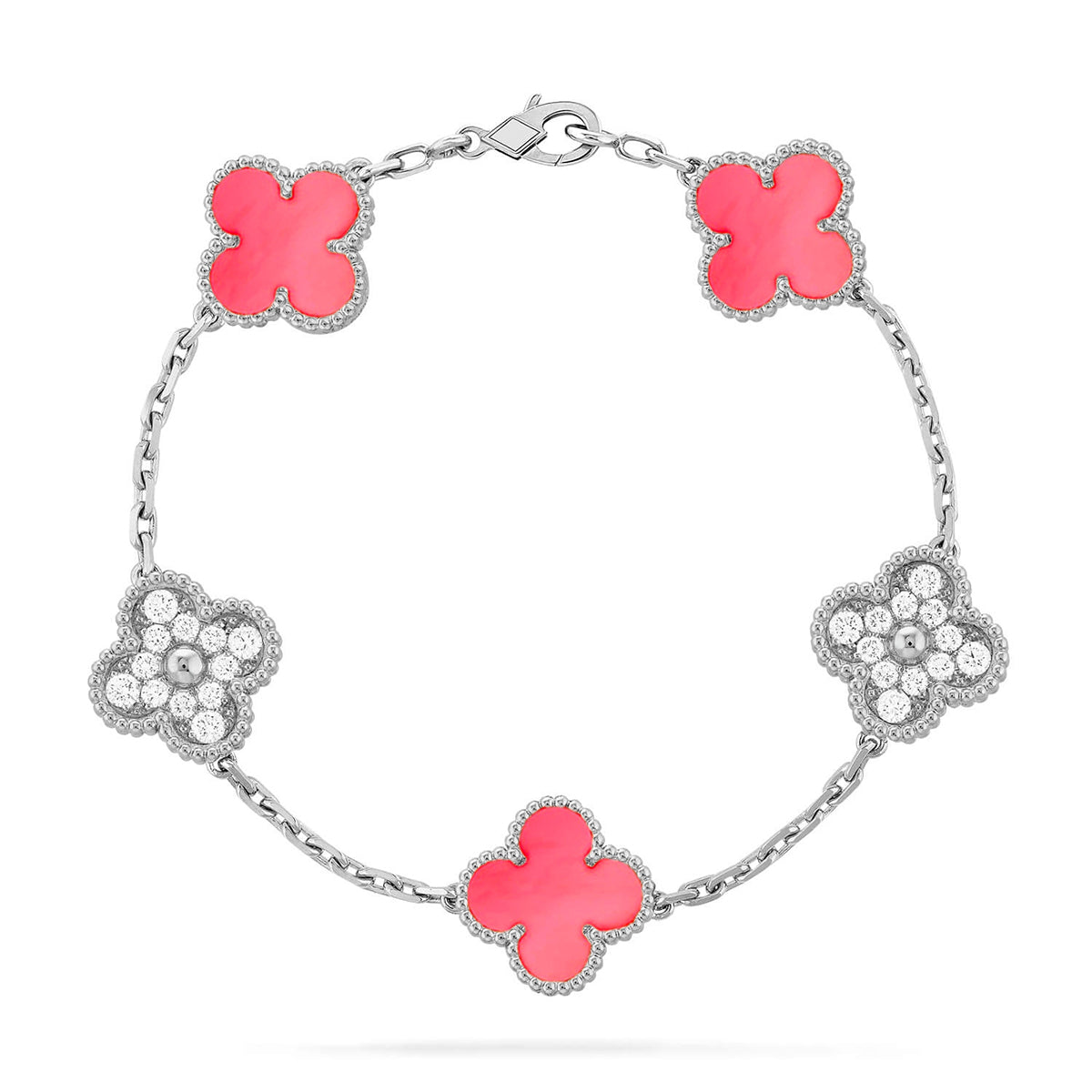 [Rosla] CLOVER 5 MOTIFS  PINK MOP BRACELET COLLECTION