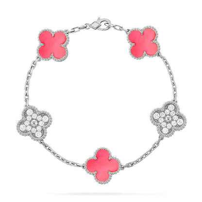 [Rosla] CLOVER 5 MOTIFS  PINK MOP BRACELET COLLECTION