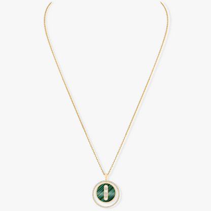 [Rosla]LUCKY MOVE 3 DIAMOND MALACHITE GOLD DIAMOND NECKLACE