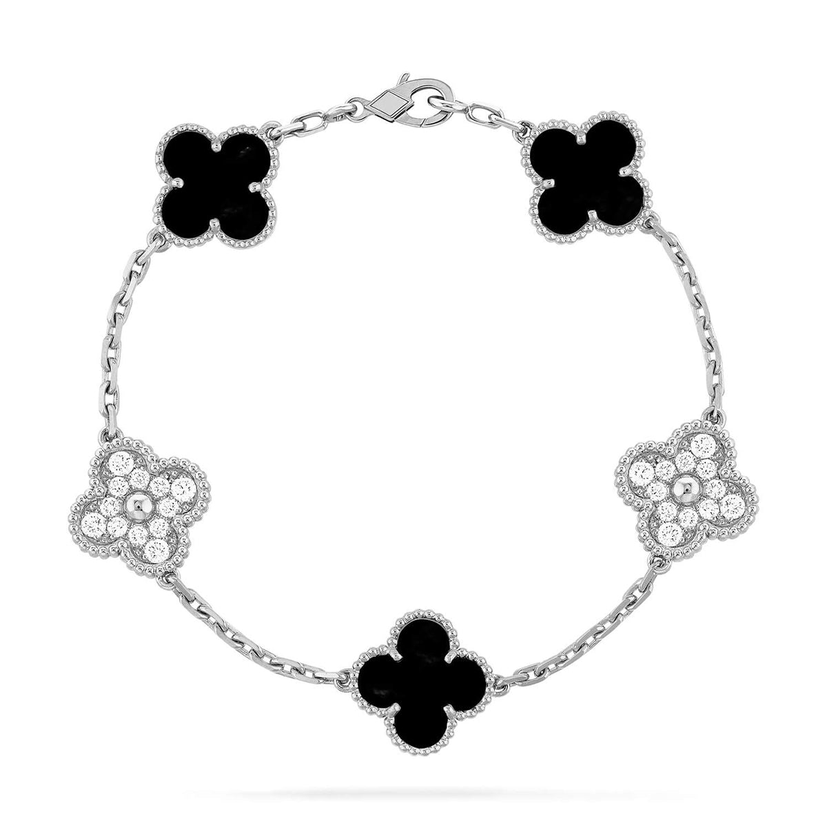 [Rosla] CLOVER 5 MOTIF ONYXS BRACELET COLLECTION