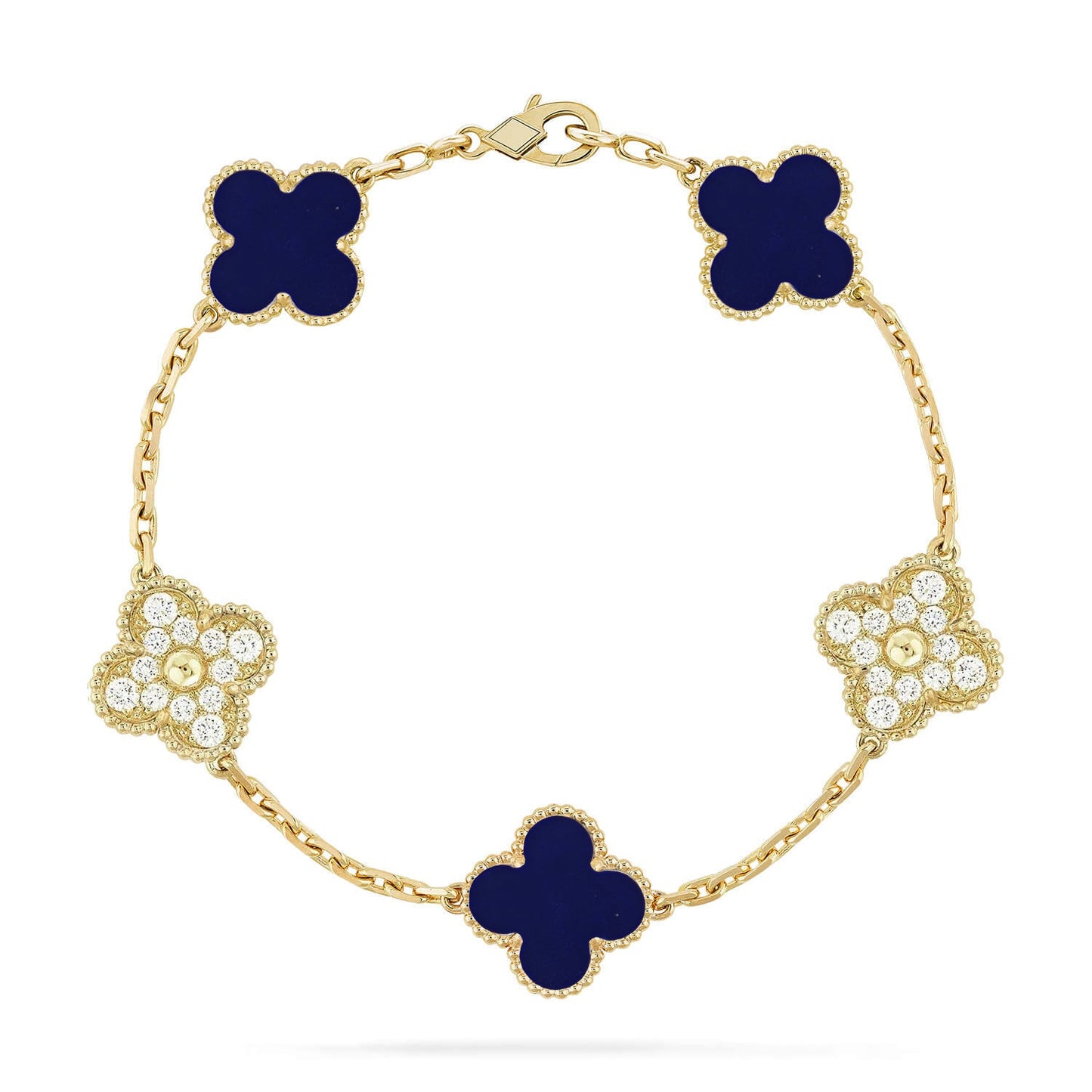 [Rosla]CLOVER 5 MOTIF LAPIS LAZULI BRACELET COLLECTION