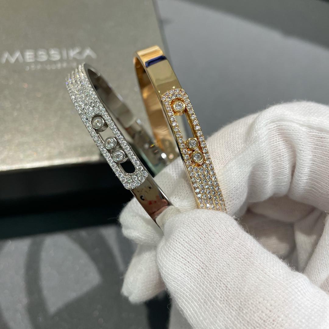 [Rosla]Move Noa Rose Gold Pavé Diamond Bangle Bracelet