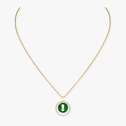 [Rosla]LUCKY MOVE 1 DIAMOND MALACHITE GOLD DIAMOND NECKLACE