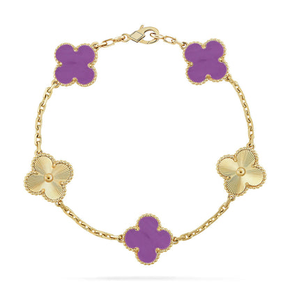 [Rosla] CLOVER 5 MOTIF VIOLET BRACELET COLLECTION
