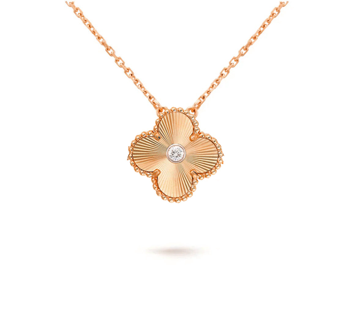 [Rosla]CLOVER 15MM DIAMOND SINGLE FLOWER NECKLACE COLLECTION