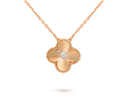 [Rosla]CLOVER 15MM DIAMOND SINGLE FLOWER NECKLACE COLLECTION