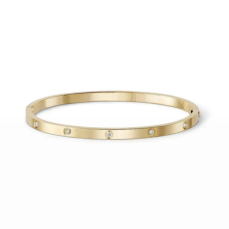 [Rosla] JUSTE Diamond & LOVE Diamond Bracelet Stack Set