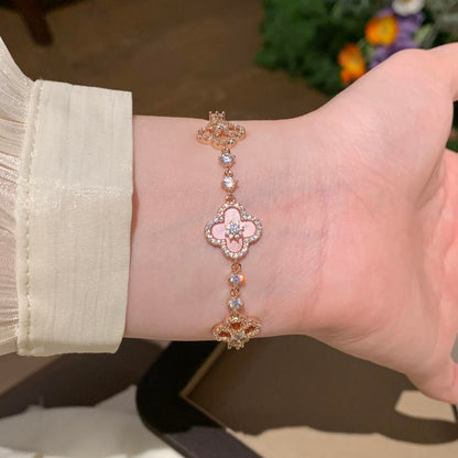 [Rosla]CLOVER 5 MOTIF PINK BLUE RED WHITE BRACELET