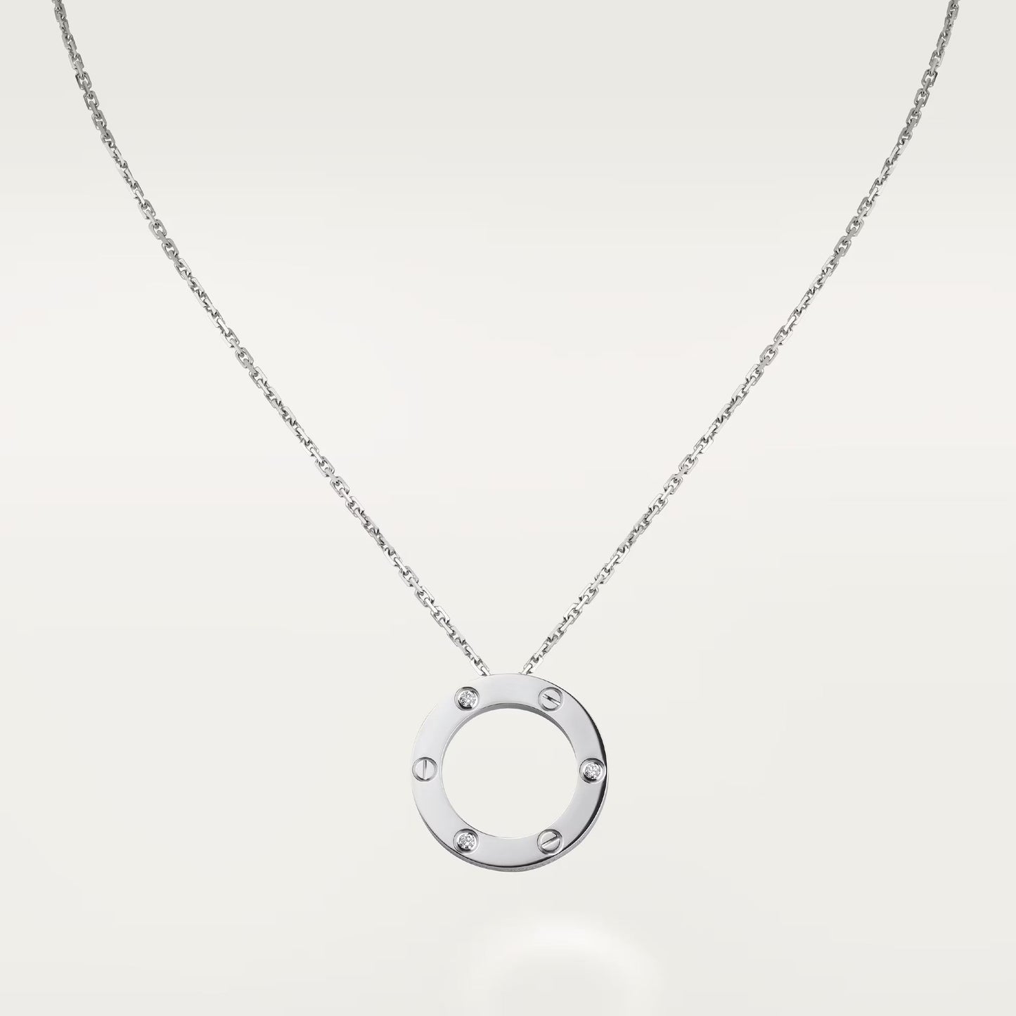 [Rosla]LOVE NECKLACE 16MM 3 DIAMONDS