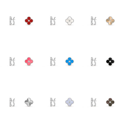 [Rosla]CLOVER SILVER 15MM MOP DIAMOND EARRINGS COLLECTION
