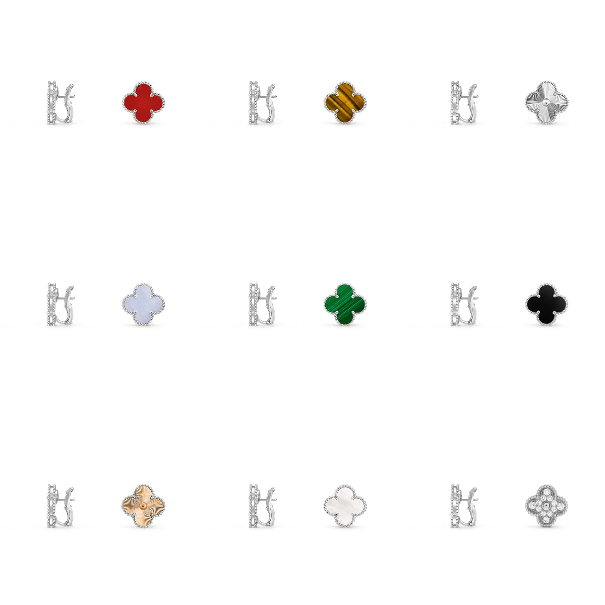[Rosla]CLOVER SILVER 15MM MOP EARRINGS COLLECTION