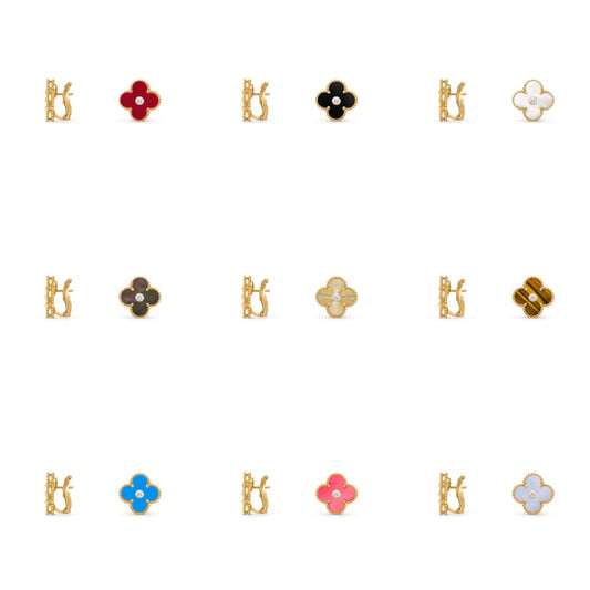 [Rosla]CLOVER 15MM MOP DIAMOND EARRINGS COLLECTION