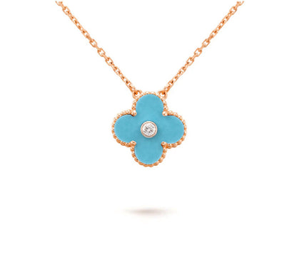[Rosla]CLOVER 15MM DIAMOND SINGLE FLOWER NECKLACE COLLECTION