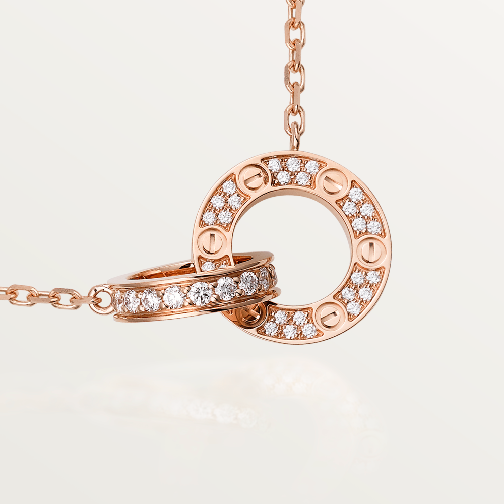 [Rosla]LOVE  FULL DIAMOND PENDANT NECKLACE