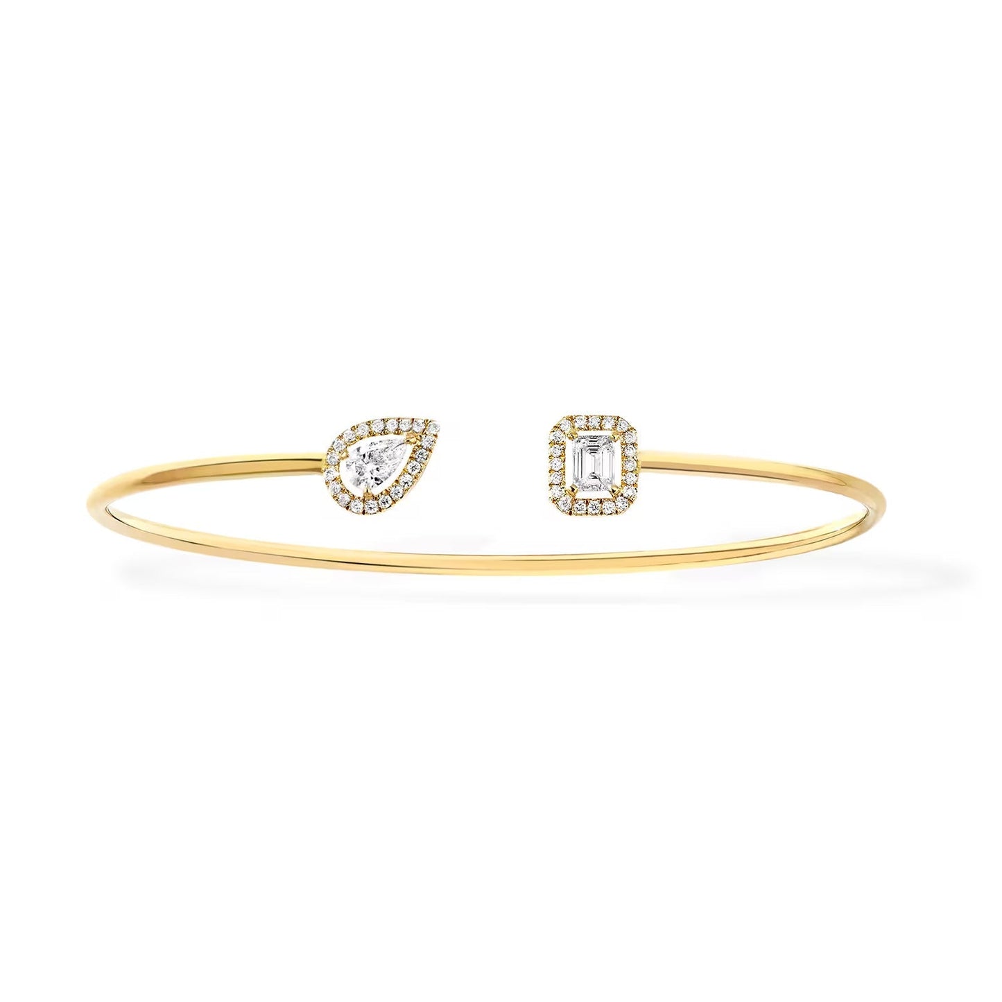 [Rosla]JONC FLEX MY TWIN TOI & MOI SILVER DIAMOND BRACELET