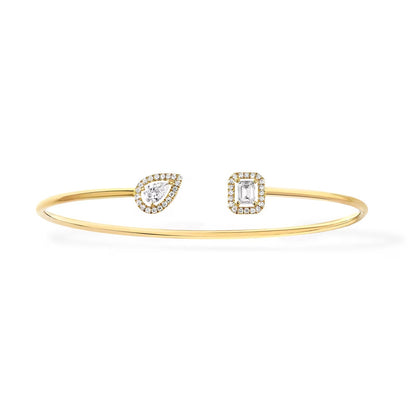 [Rosla]JONC FLEX MY TWIN TOI & MOI SILVER DIAMOND BRACELET