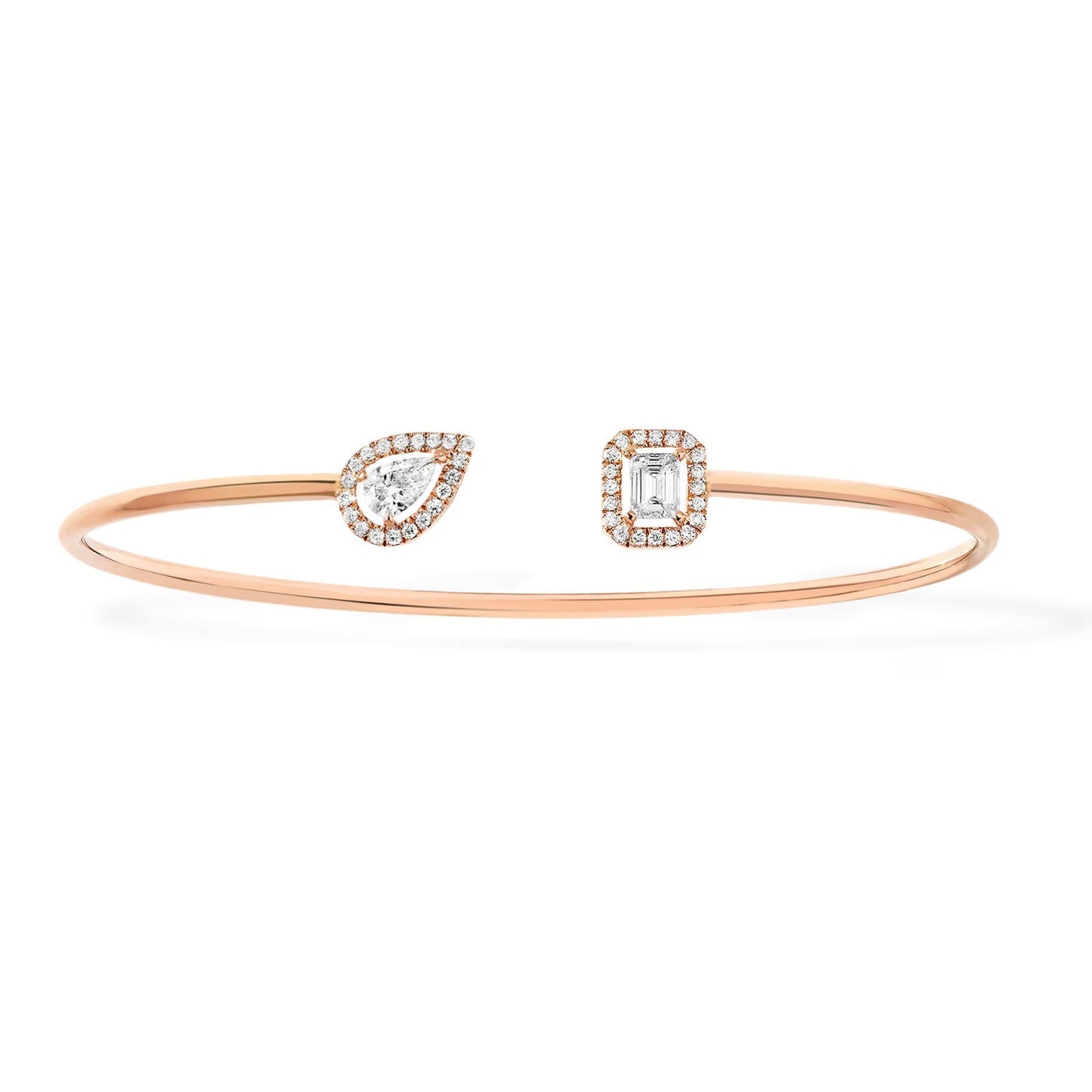 [Rosla]JONC FLEX MY TWIN TOI & MOI SILVER DIAMOND BRACELET
