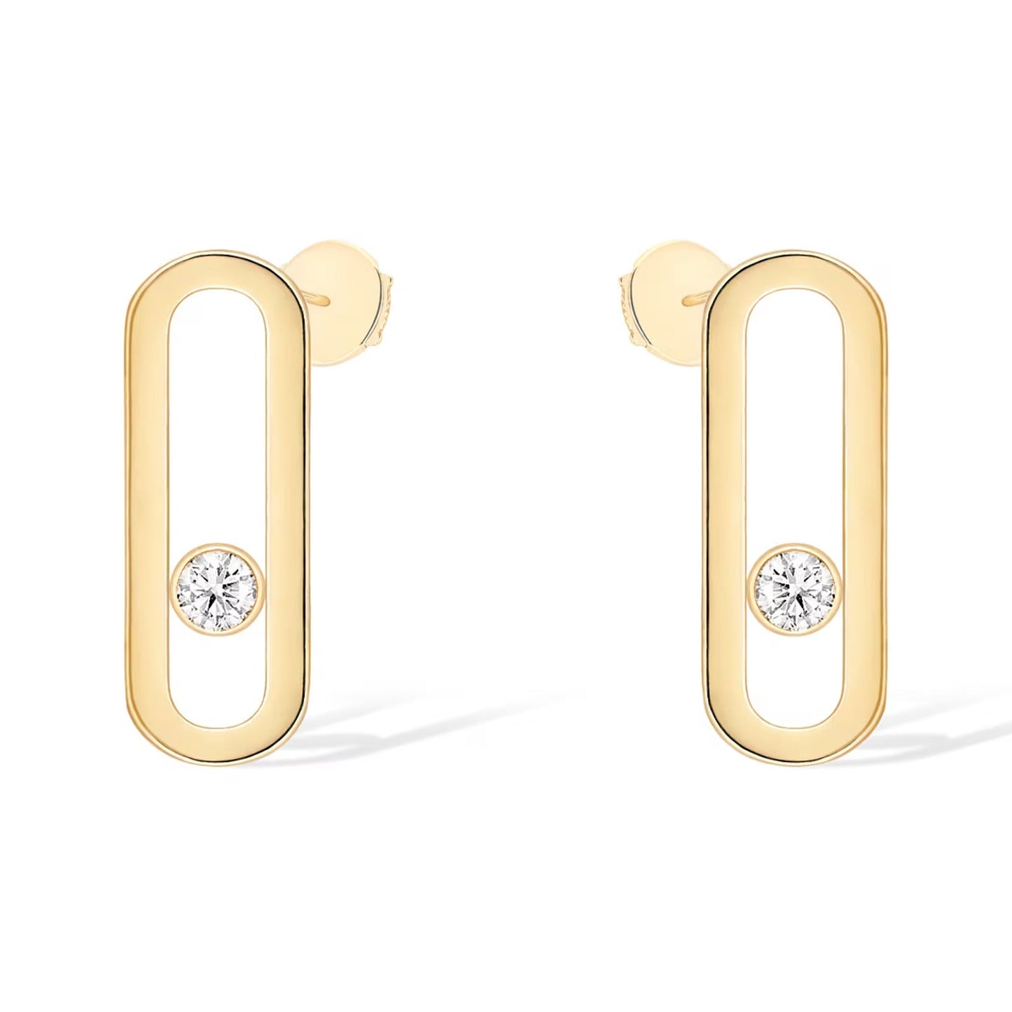 [Rosla]MOVE UNO SMALL 1 DIAMOND EARRINGS
