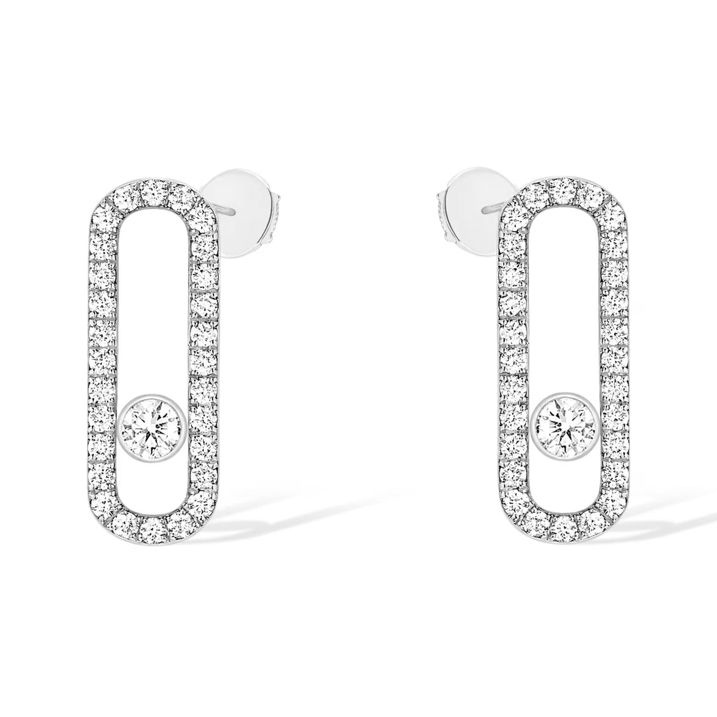 [Rosla]MOVE UNO STUD DIAMOND PAVED EARRINGS