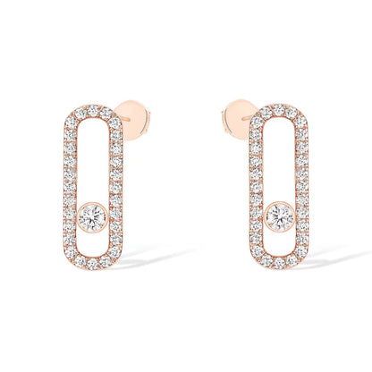 [Rosla]MOVE UNO STUD DIAMOND PAVED EARRINGS
