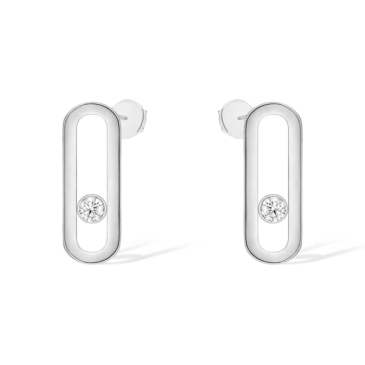 [Rosla]MOVE UNO SMALL 1 DIAMOND EARRINGS
