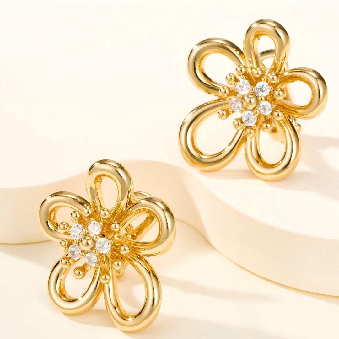 [Rosla] FLOWERLACE EARRING 5 DIAMONDS