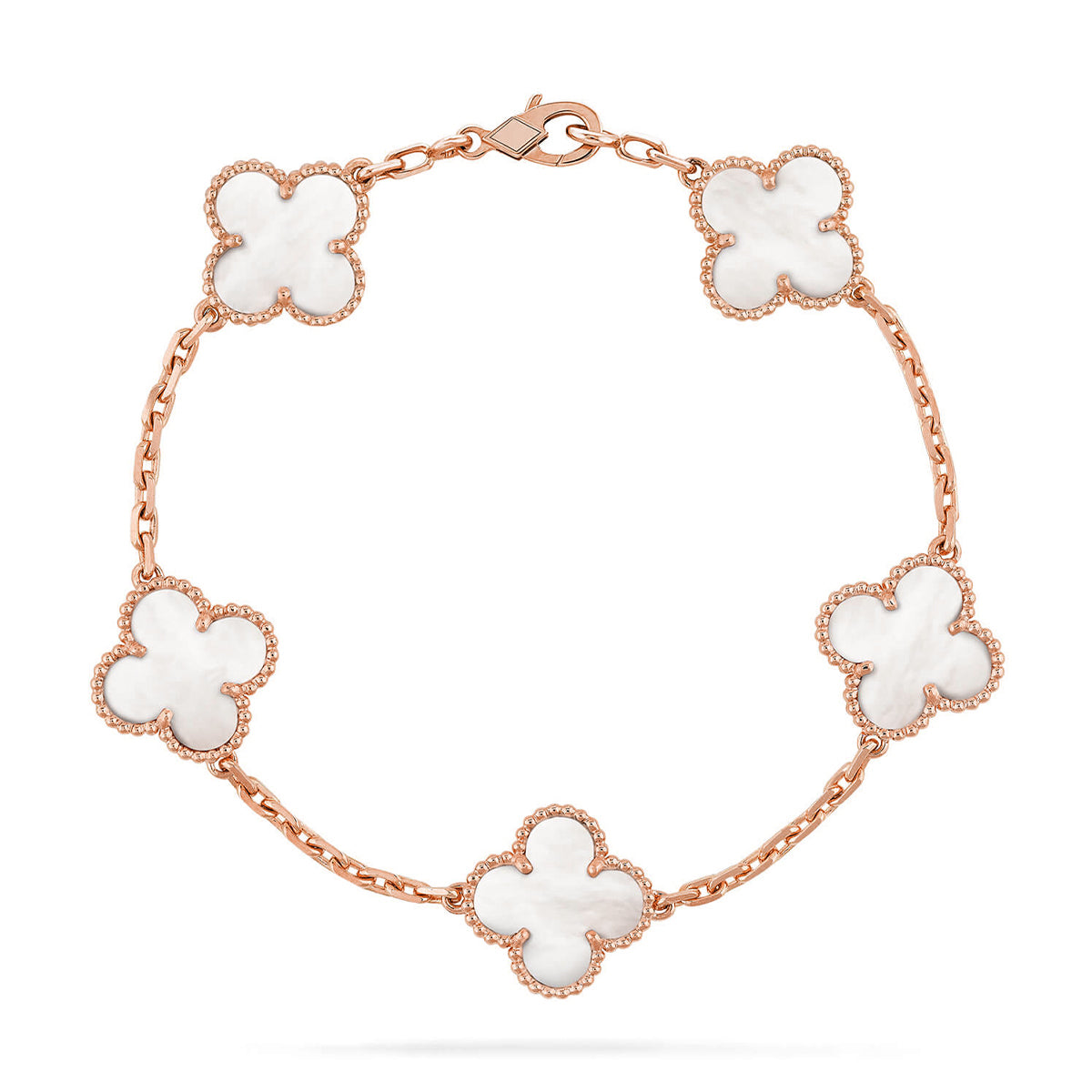 [Rosla]CLOVER WHITE PEARL MOP 5 MOTIF BRACELET COLLECTION