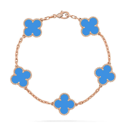 [Rosla] CLOVER 5 MOTIF BLUE AGATE BRACELET COLLECTION