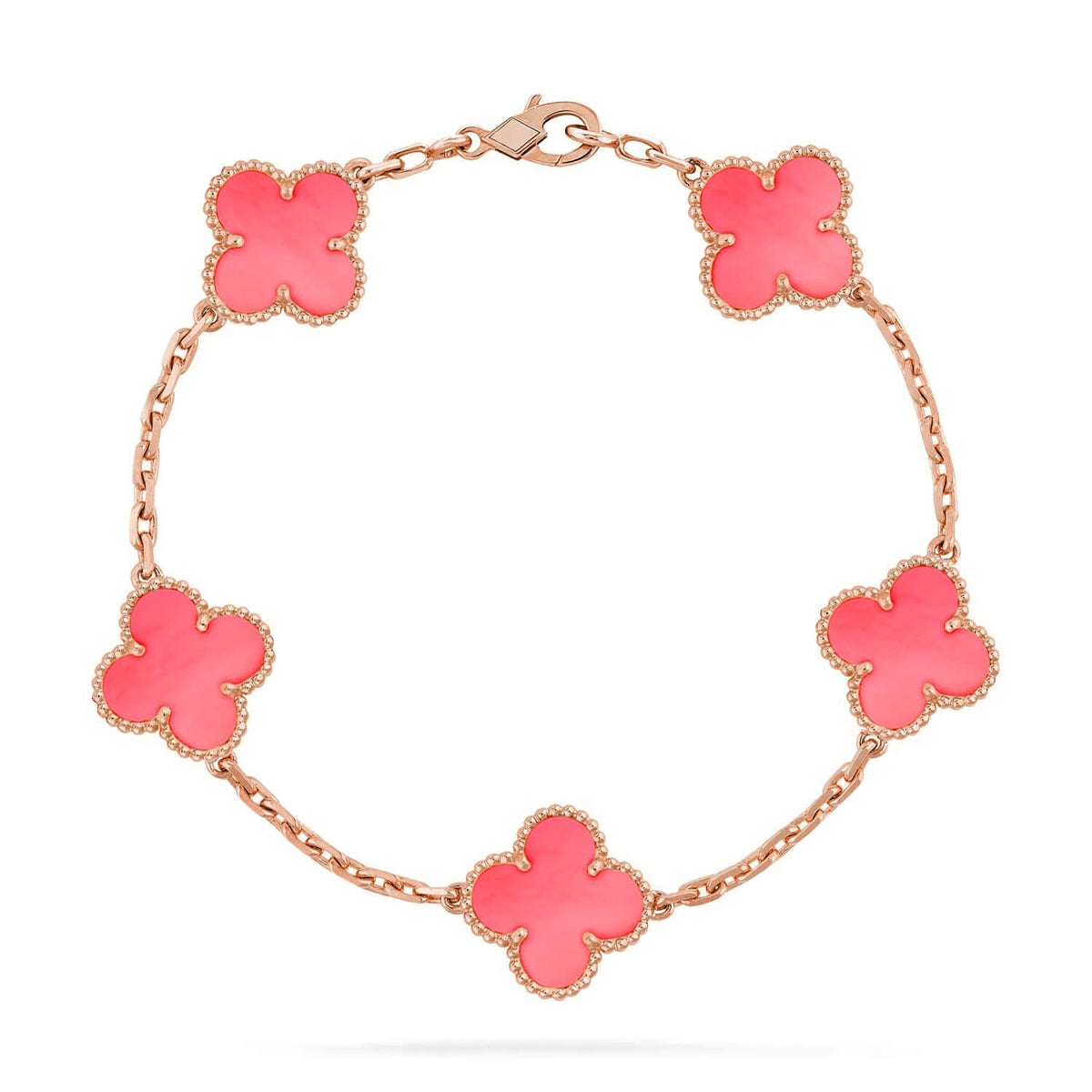 [Rosla] CLOVER 5 MOTIFS  PINK MOP BRACELET COLLECTION