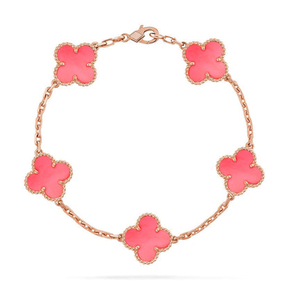 [Rosla] CLOVER 5 MOTIFS  PINK MOP BRACELET COLLECTION