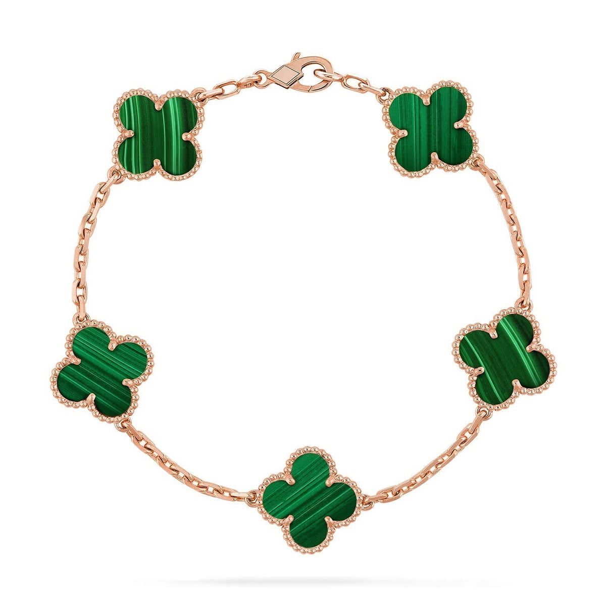 [Rosla] CLOVER 5 MOTIF MALACHITE BRACELET COLLECTION